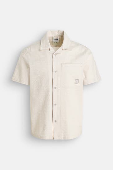 CHASIN' Kurzarmhemd 'Bore Searsucker' ecru