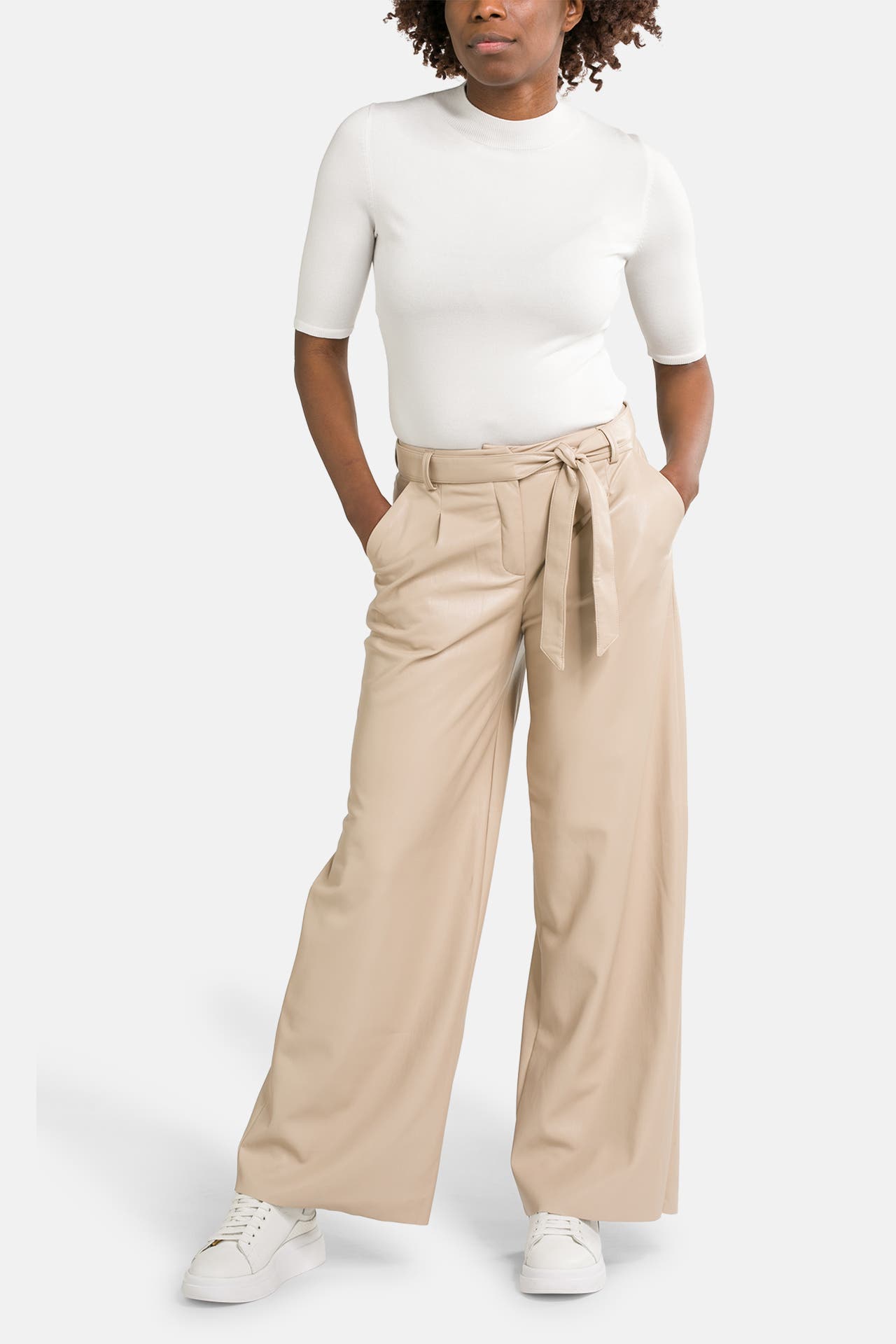 COMMA, Kunstlederhose beige, Bild 1