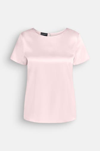 EMPORIO ARMANI Seidenmix-Shirt hellrosa