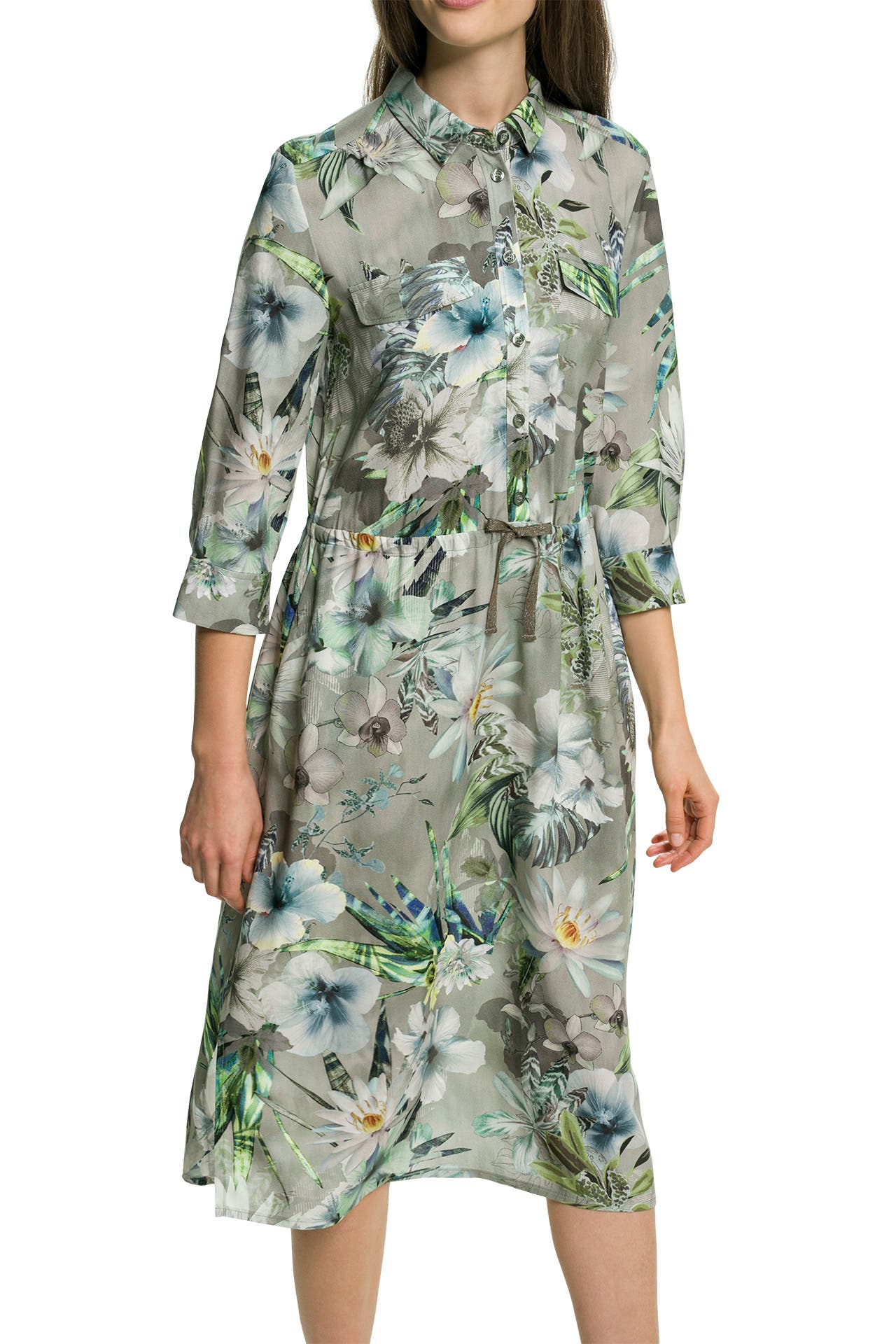 Betty Barclay 1651/1083 Vestido, Azul Oscuro/Crema, 46