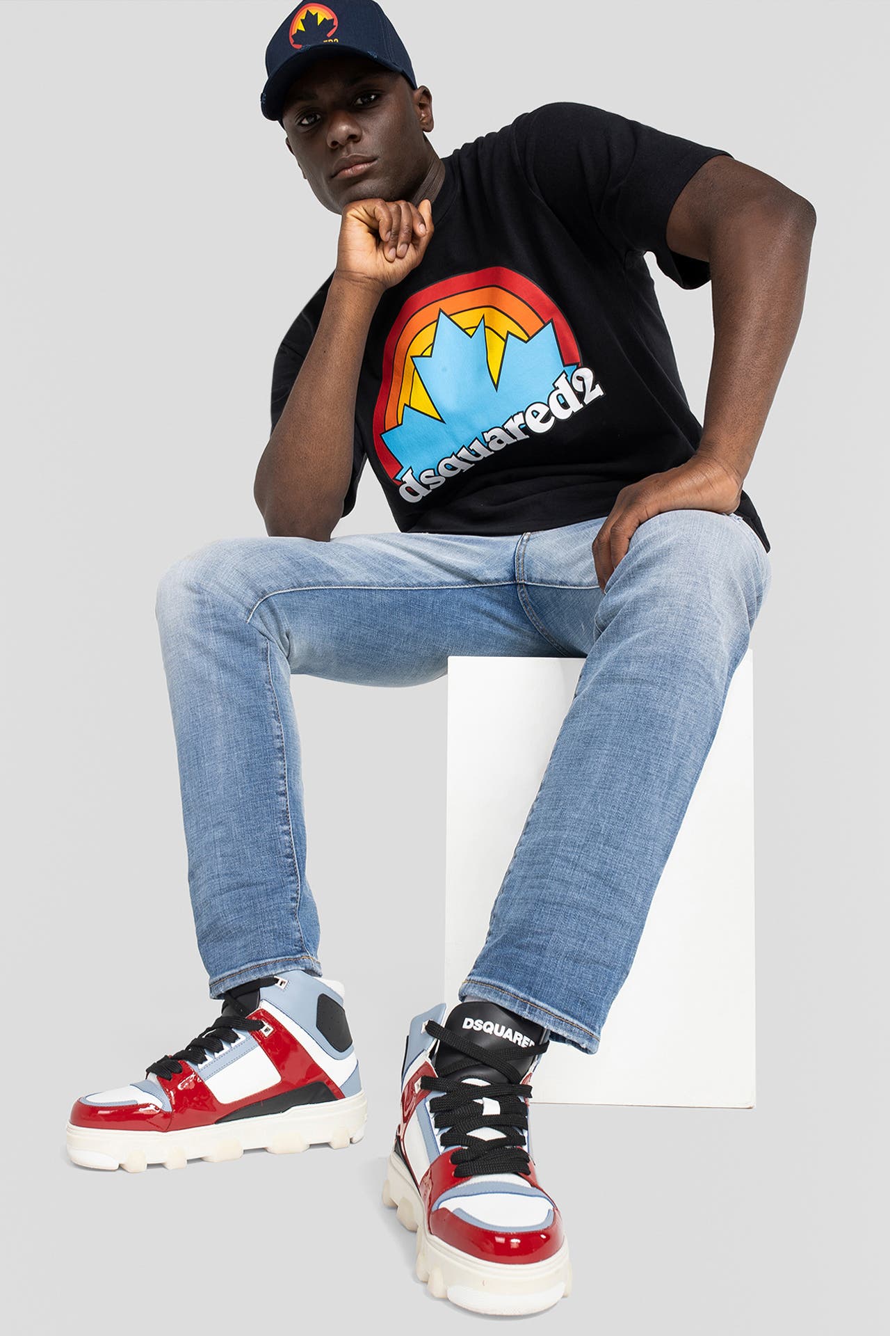 DSQUARED2 T-Shirt 'Sunset Leaf' schwarz, Bild 1