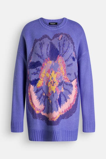 DESIGUAL Wollmix-Strickpullover 'Pensee' gemustert