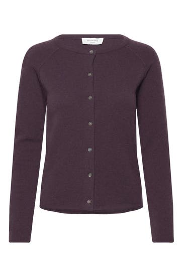ROSEMUNDE Kaschmirmix-Cardigan aubergine