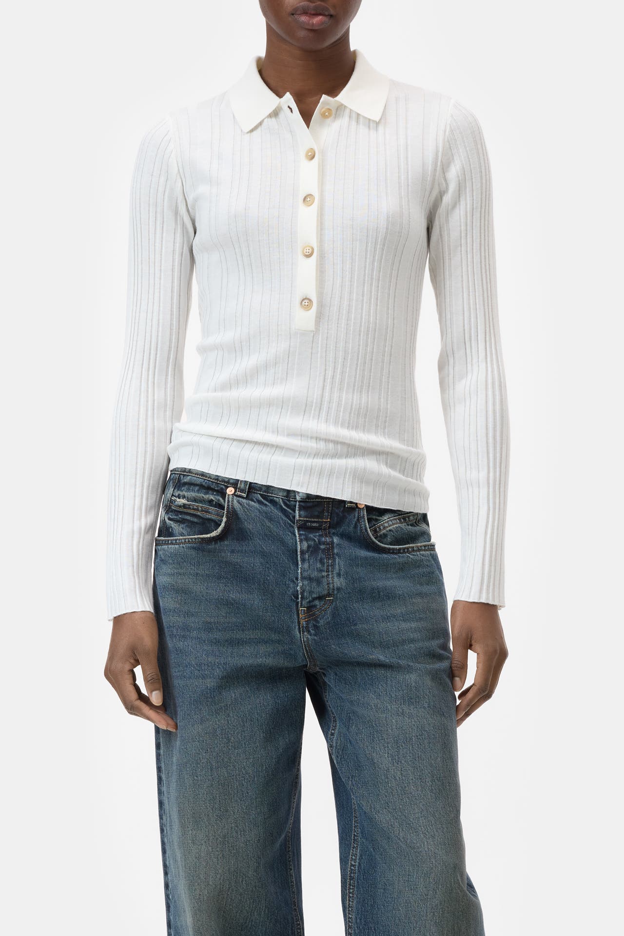 CLOSED Wollmix-Polo weiß, Bild 1