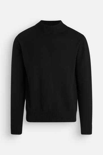 WOOL & CO Kaschmir-Strickpullover schwarz