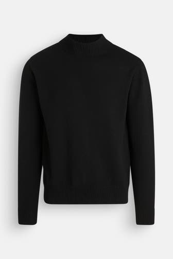WOOL & CO Kaschmir-Strickpullover schwarz