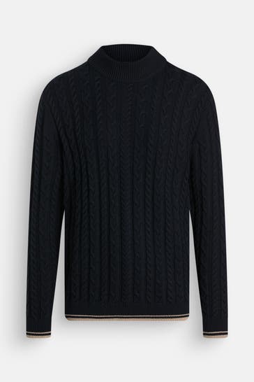 OLYMP Wollmix-Pullover dunkelblau