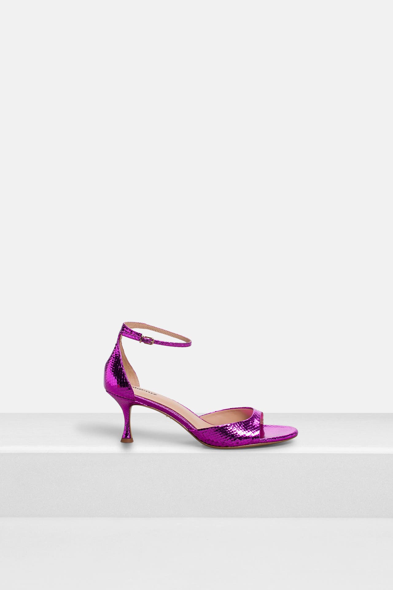 LOLA CRUZ Leder-Sandaletten lila , Bild 1