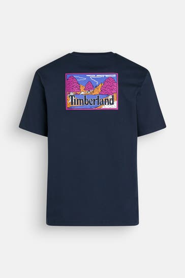 TIMBERLAND T-Shirt 'Illustrated woods' dunkelblau
