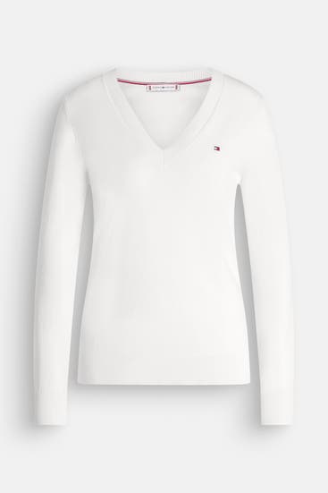 TOMMY HILFIGER - Strickpullover weiß