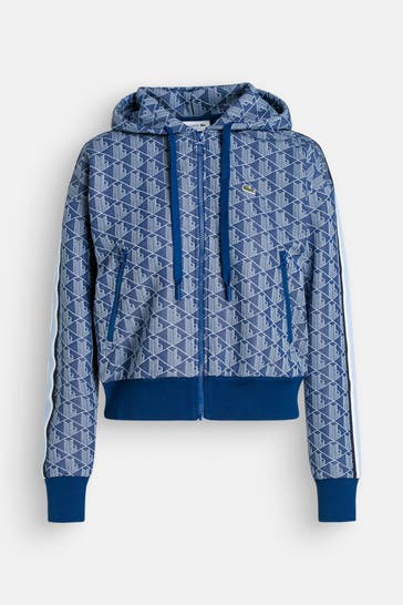 LACOSTE Sweatjacke blau gemustert