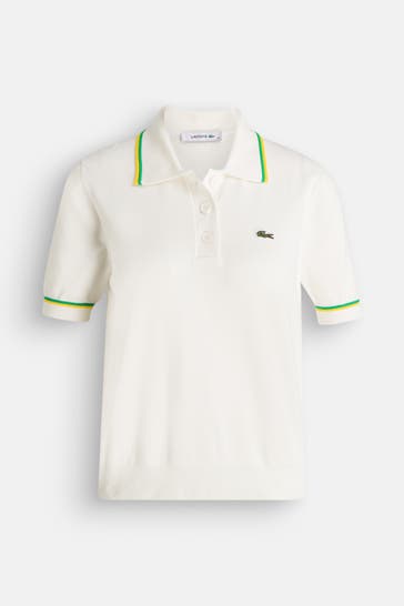 LACOSTE Strick-Polo ecru
