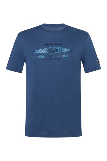 SUPER.NATURAL T-Shirt 'River Pleasure' blau