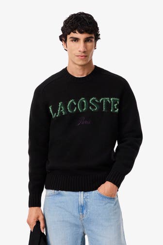 LACOSTE Wollmix-Pullover schwarz