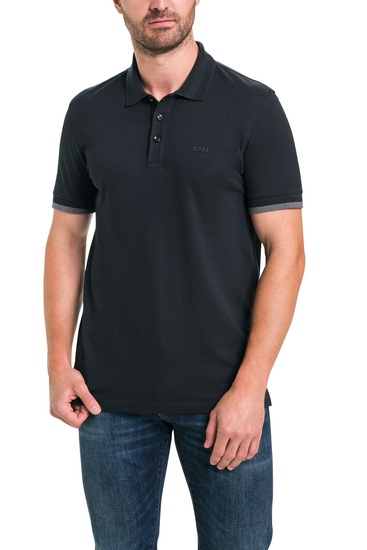 BOSS Polo-Shirt 'Phillipson 38' schwarz, Bild 1