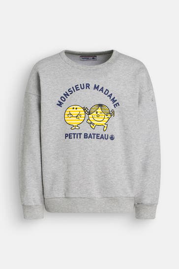 PETIT BATEAU Sweatshirt hellgrau