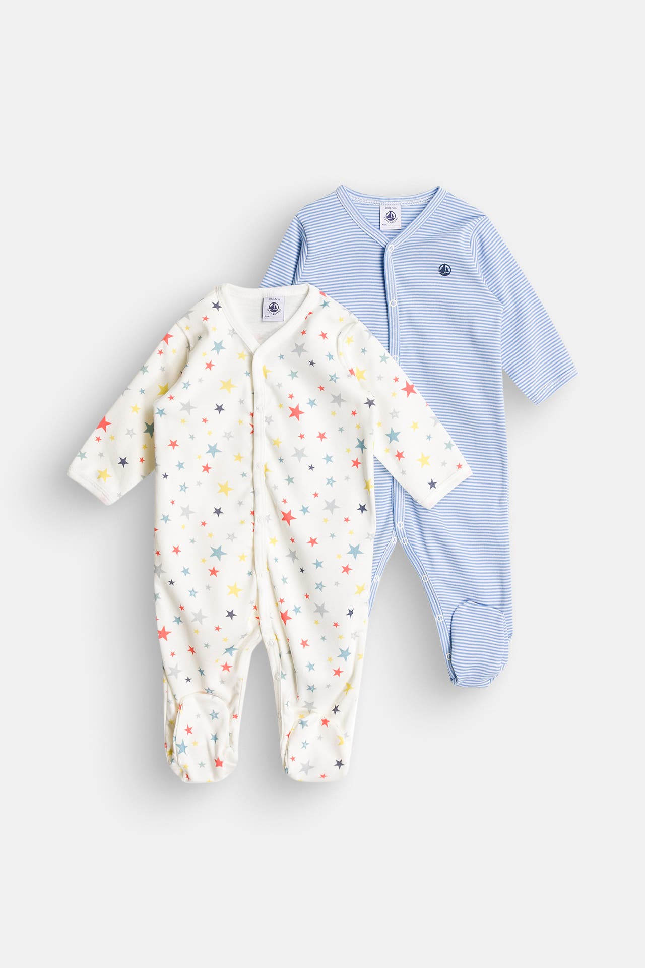 PETIT BATEAU 2er Set-Strampler 'Dors Biens' mehrfarbig, Bild 1