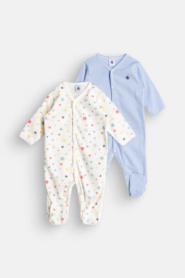PETIT BATEAU 2er Set-Strampler 'Dors Biens' mehrfarbig