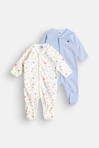PETIT BATEAU 2er Set-Strampler 'Dors Biens' mehrfarbig