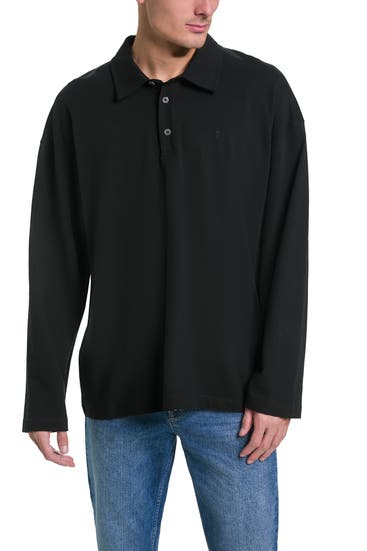 ALLSAINTS - Langarm-Polo schwarz
