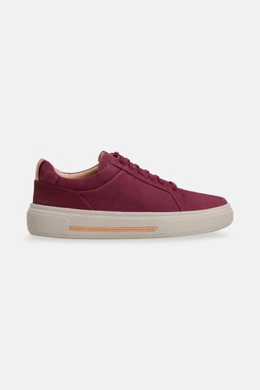 CLARKS Leder-Sneaker 'Hollyhock' burgunder