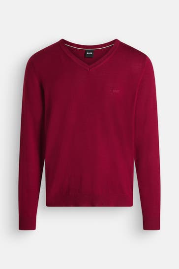 BOSS Strickpullover 'Batisse' dunkelrot