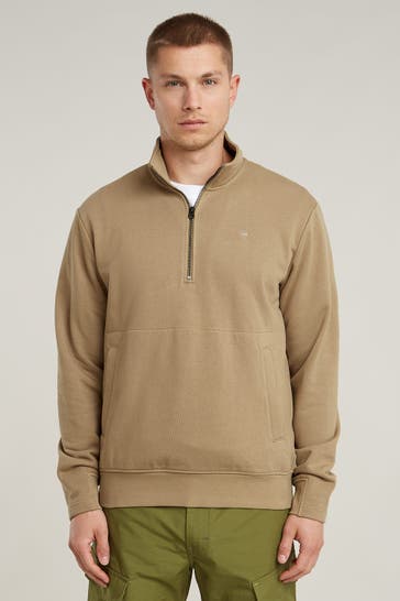 G-STAR Light brown Half-Zip Sweater
