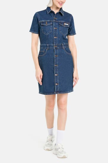 CALVIN KLEIN Jeanskleid dunkelblau