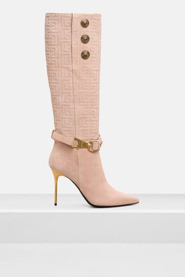 BALMAIN Lederstiefel beige