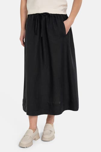 SELECTED Leinenrock schwarz