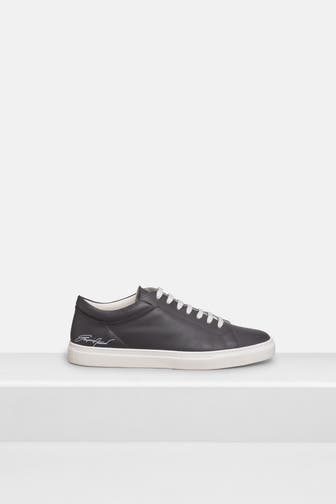 EMPORIO ARMANI Leder-Sneaker dunkelgrau