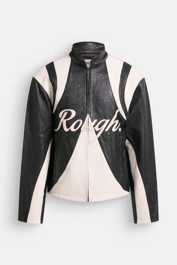 ROUGH. Lederjacke zweifarbig
