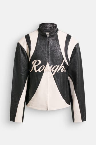 ROUGH. Lederjacke zweifarbig