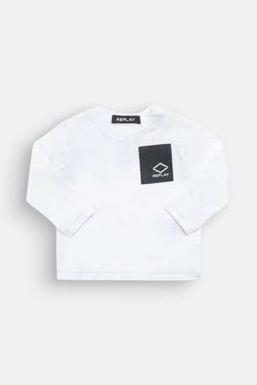 REPLAY Longsleeve weiß