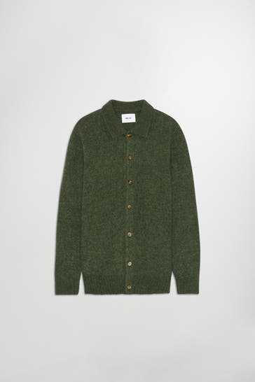 NN07 Wollmix-Strickjacke waldgrün