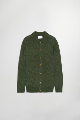 NN07 Wollmix-Strickjacke waldgrün