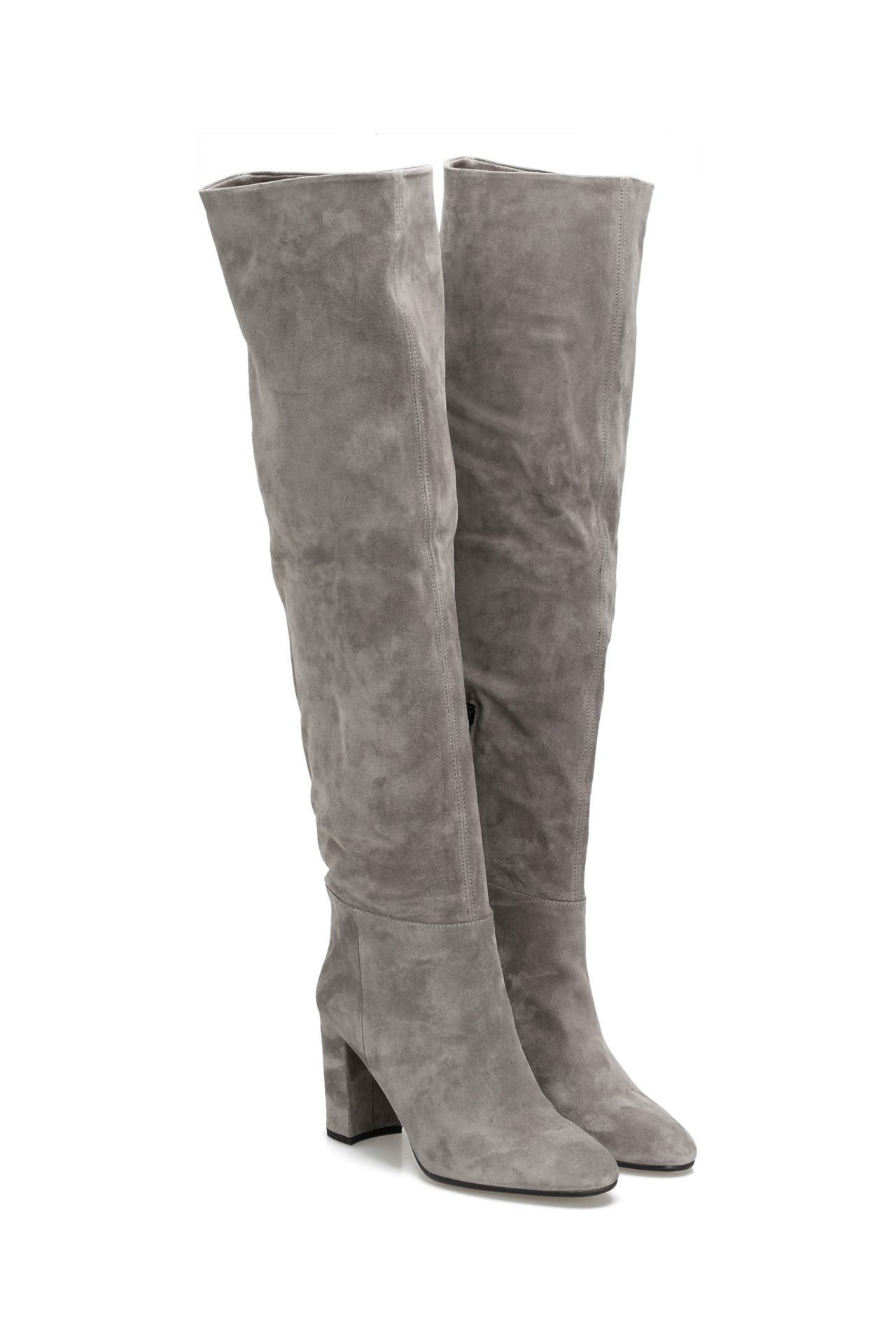 Graue overknees stiefel clearance