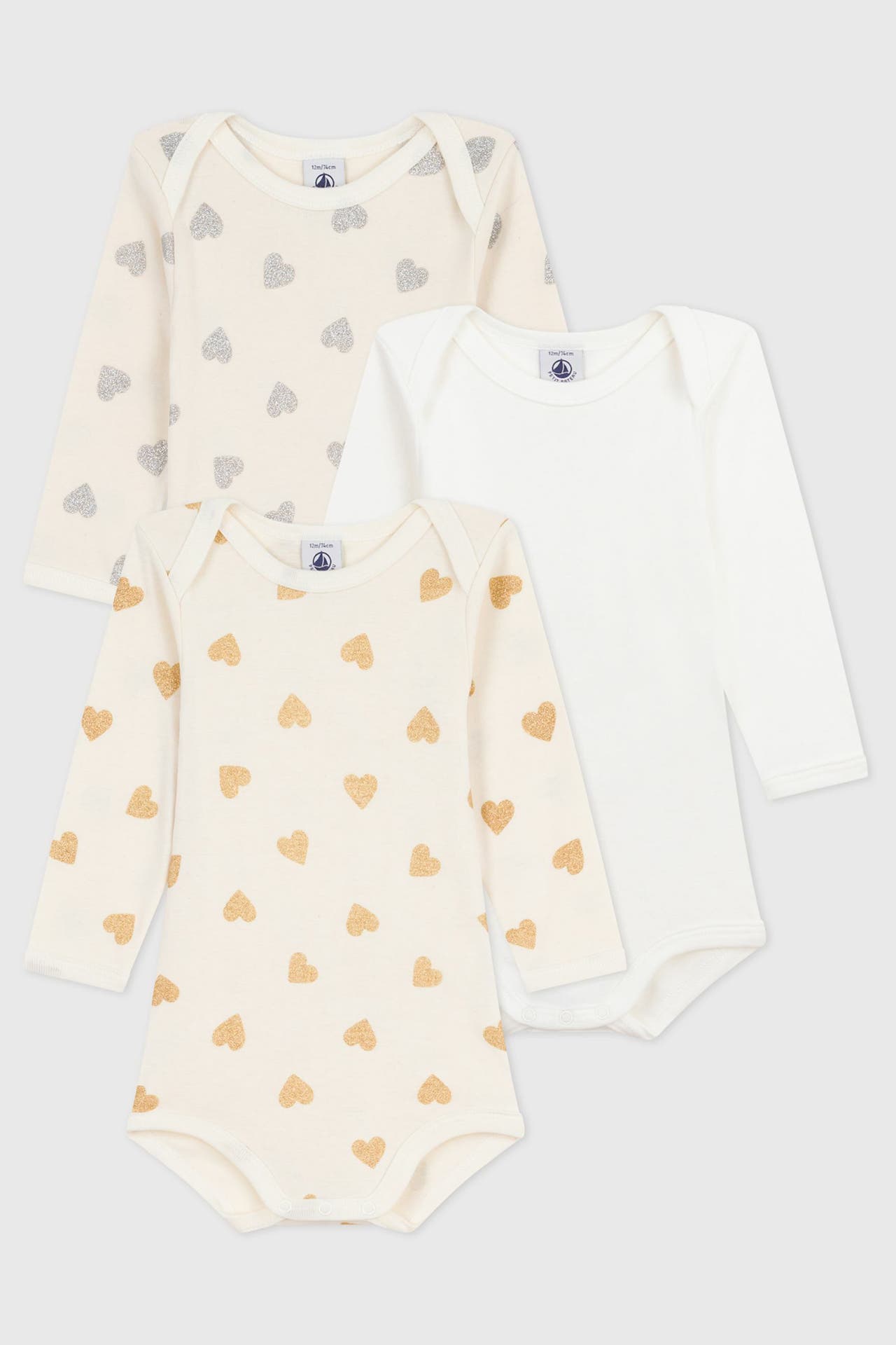 PETIT BATEAU 3er Pack Bodies mehrfarbig, Bild 1