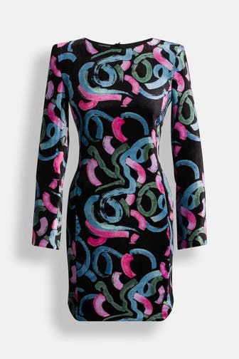 EMPORIO ARMANI Samtkleid gemustert