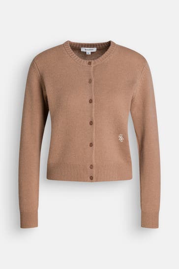 SPORTY & RICH Strickjacke camel