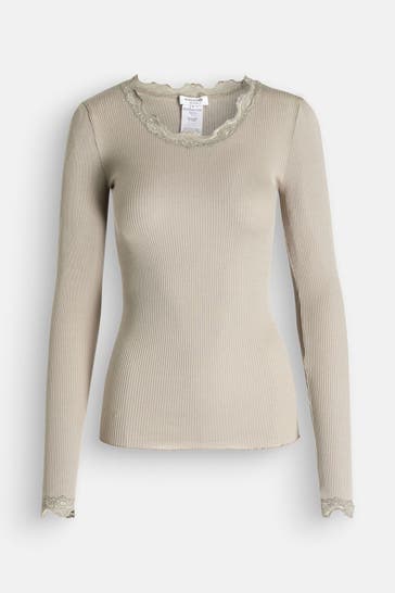 ROSEMUNDE Seidenmix-Longsleeve oliv