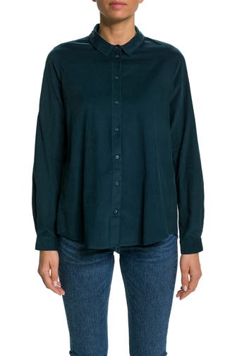 MARC O'POLO Cordbluse dunkelblau