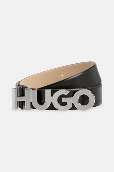 HUGO - Ledergürtel 'Zula' schwarz