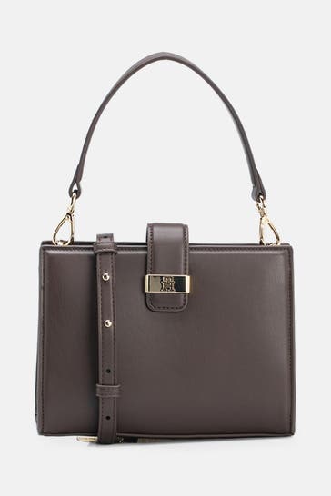 TOMMY HILFIGER Schultertasche 'Heritage' dunkelbraun