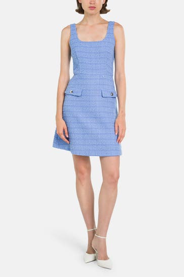 HUGO Bouclé-Kleid 'Kilera' hellblau