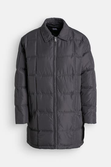 KARL LAGERFELD Steppmantel dunkelgrau