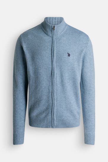 U.S. POLO ASSN. Strickjacke hellblau