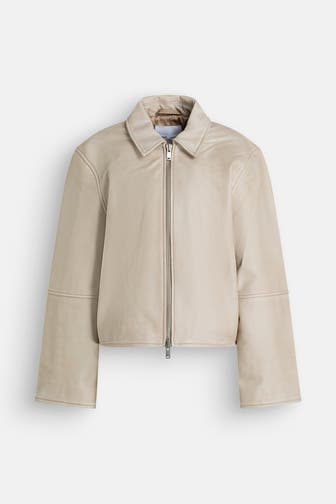 SAMSØE & SAMSØE Lederjacke 'Salylo' beige