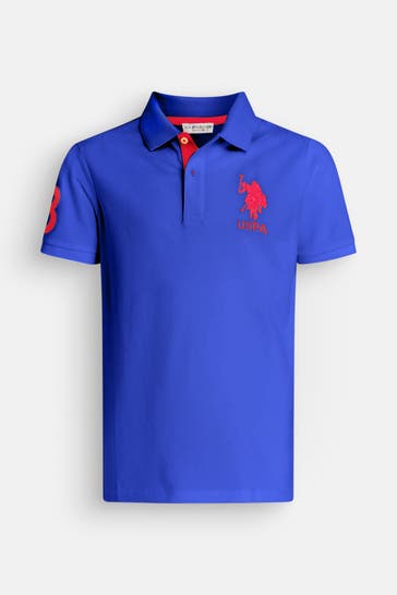 U.S. POLO ASSN. Polo-Shirt 'Fluo' blau