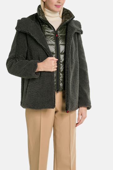 FRIEDA & FREDDIES NY Teddyfell-Jacke dunkelgrün